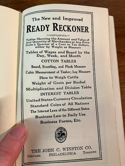 Ready Reckoner 1937 - Improved Form & Log Book - Vintage