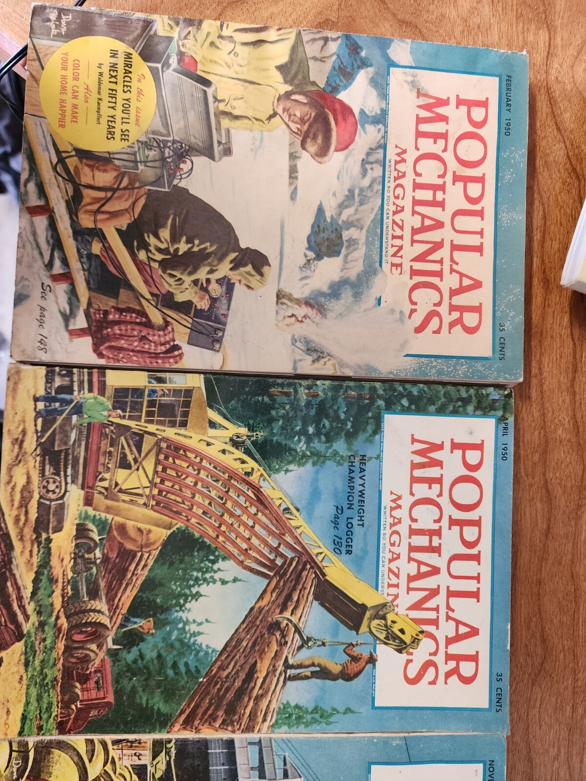 Lot of 4 Vintage Popular Mechanics Magazines 1950s