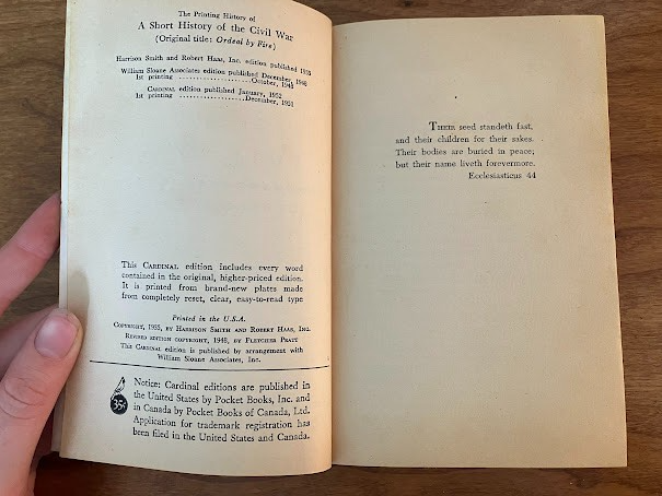 A Short History of the Civil War [Ordeal by fire] - A Cardinal edition