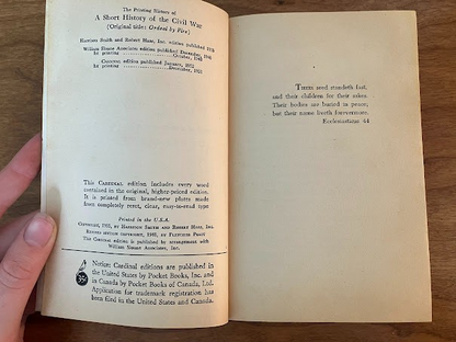 A Short History of the Civil War [Ordeal by fire] - A Cardinal edition
