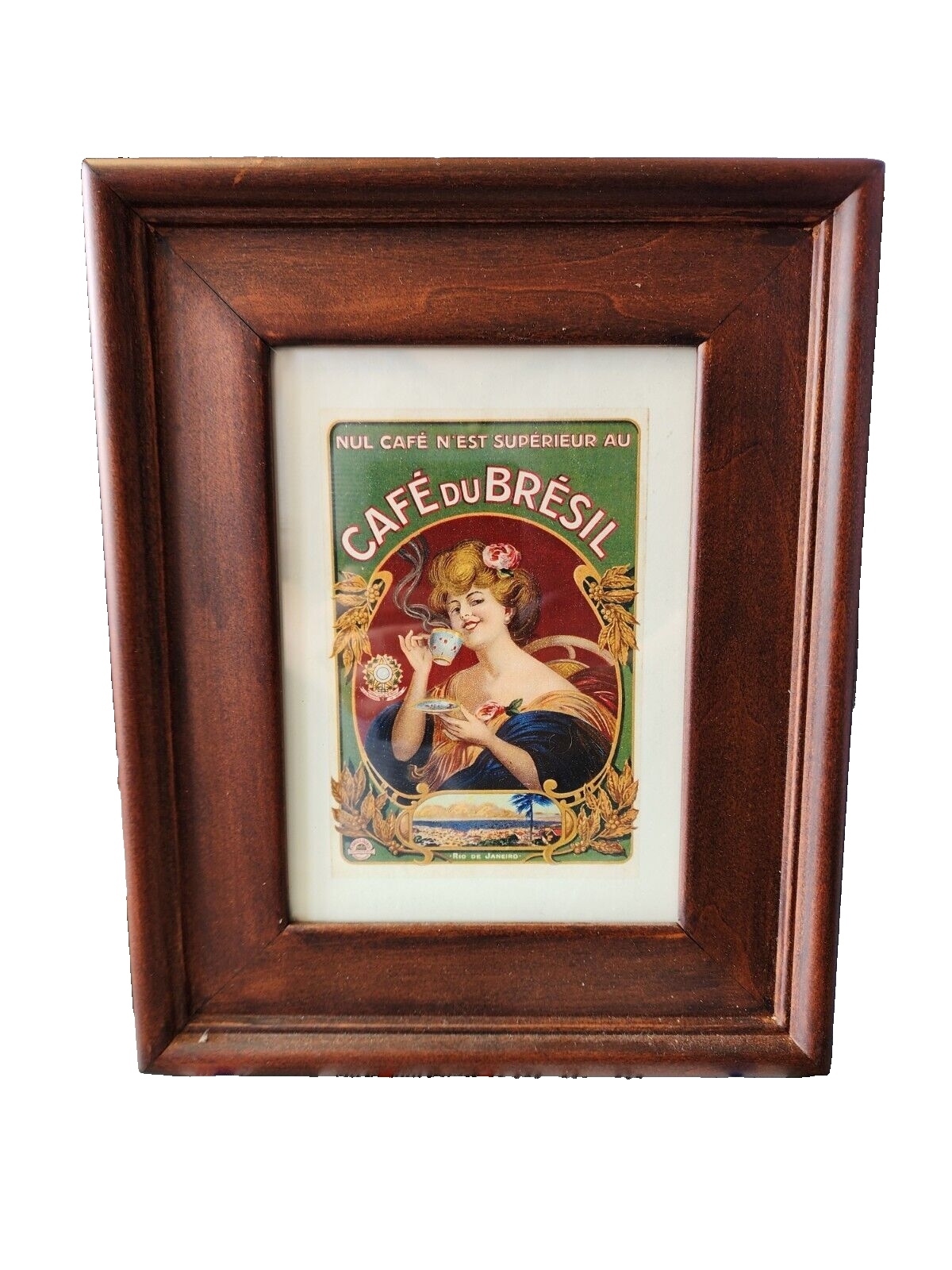Historic Cafe Du Bresil Coffee 1900s Frames photo in Wooden Frame