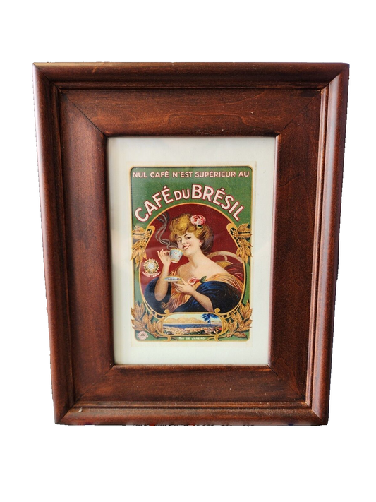Historic Cafe Du Bresil Coffee 1900s Frames photo in Wooden Frame