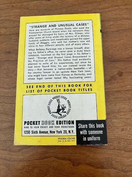 Vtg Pocket Book - COUNTRY LAWYER by BELLAMY PARTRIDGE