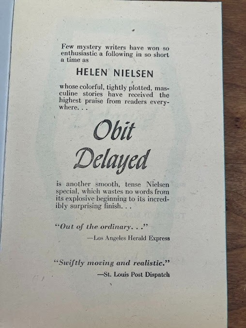 Vtg Paperbacks by Helen Nielsen - lot of 2