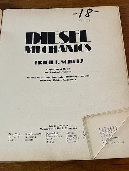DIESEL MECHANICS - Softcover Textbooks - ERICH J. SCHULZ