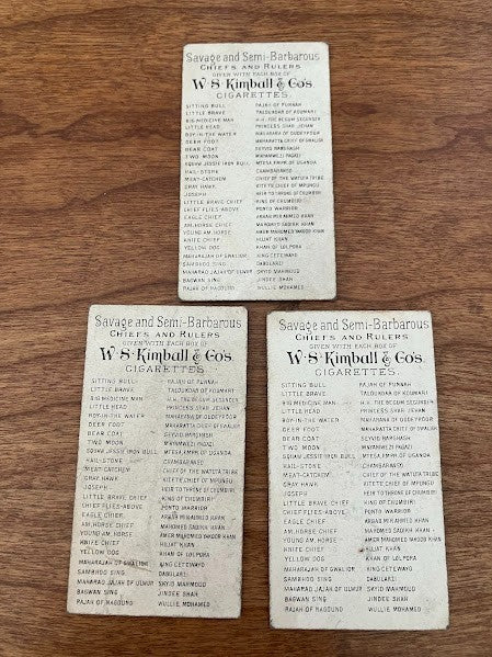 W.S. Kimball Co: Chiefs and Rulers - lot of 3