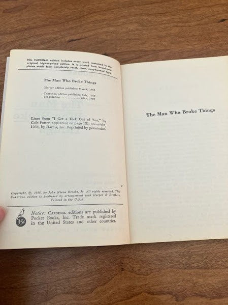 Vtg Pocket Book - THE MAN WHO BROKE THINGS by John Brooks