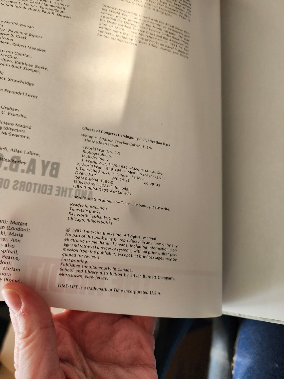 Time Life Books 'World War II' series. 'The Mediterranean'