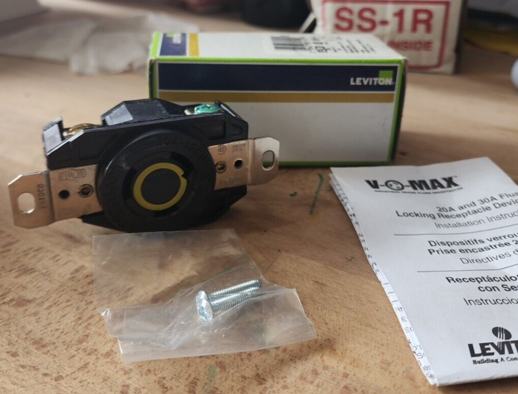 Leviton Flush Mounting Locking Receptacle 20A 125V