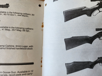 MARLIN Model 444 Lever Action Rifle Owner's Manual W/Certificate of Ownership