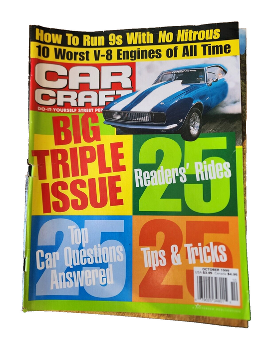 OCTOBER 1999 CAR CRAFT MAGAZINE 500HP HOW-TO