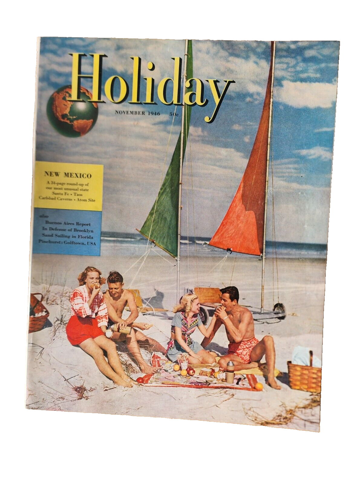1946 NOVEMBER HOLIDAY MAGAZINE - SANDSAILING