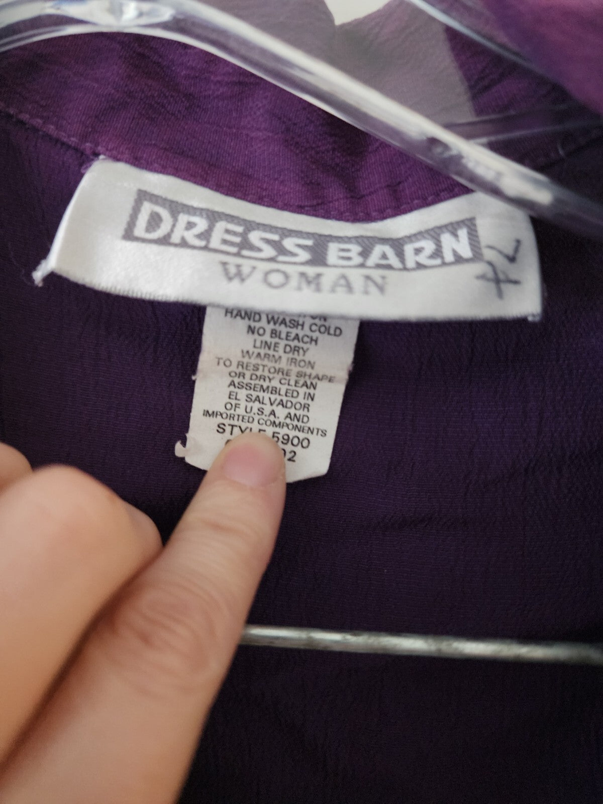 Women’s dress barn blouse long sleeves purple with built in tank
