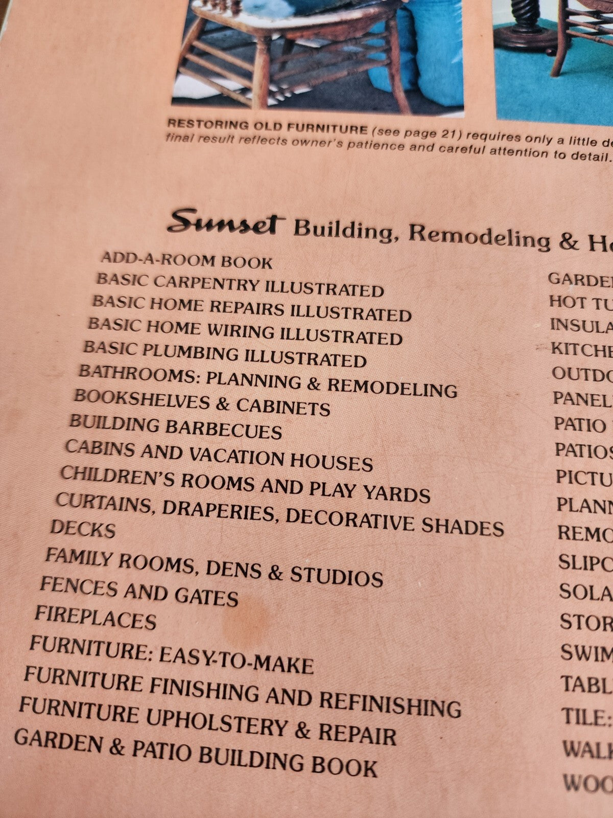 Furniture Finishing and Refinishing Paperback Book By Sunset Books