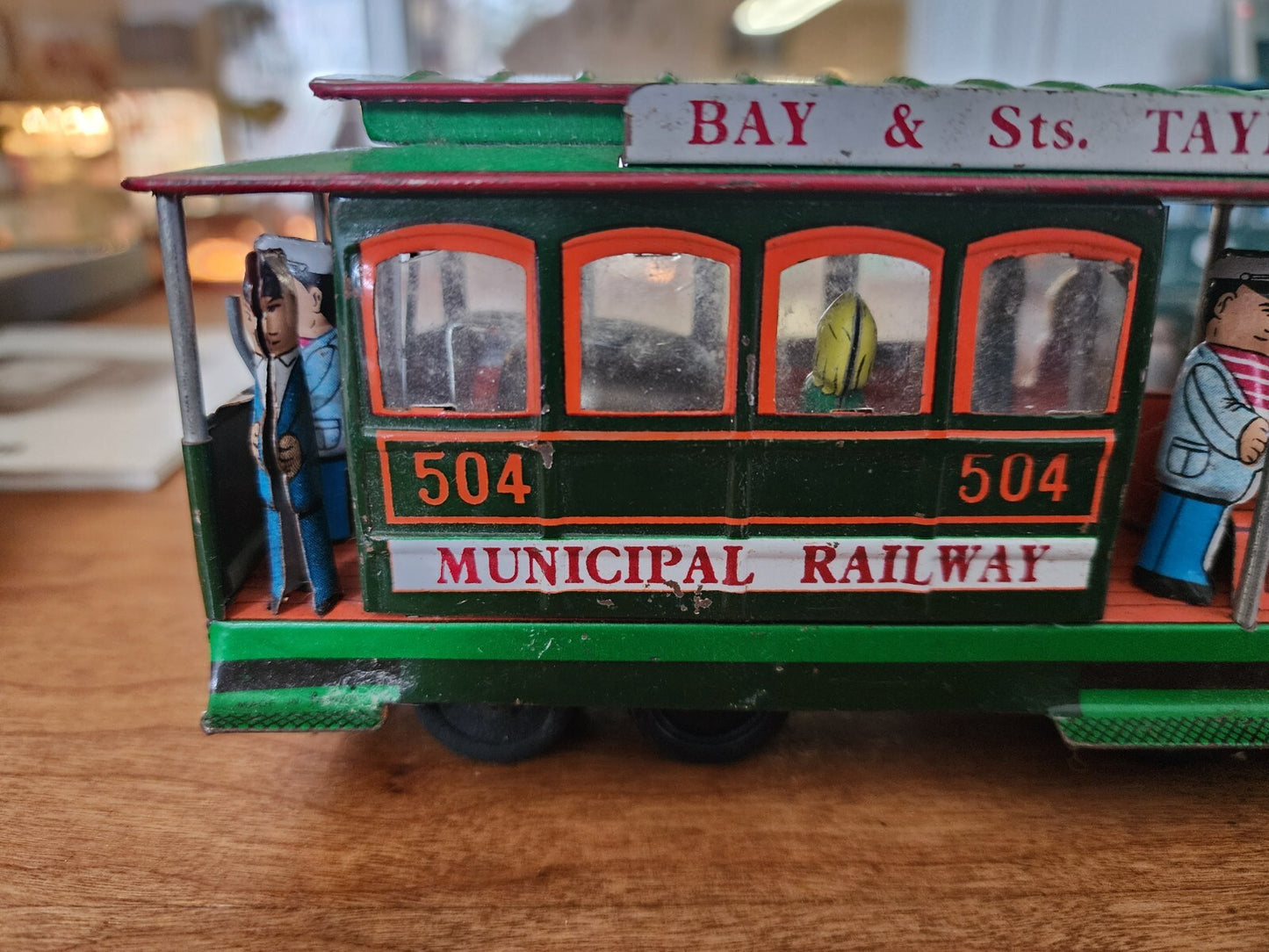 Vtg #504 POWELL & MASON Sts. Municipal Railway Tin Litho Friction Cable Car