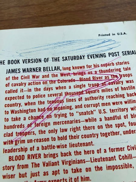 Paperback Western - Ordeal At Blood River by James Warner Bellah