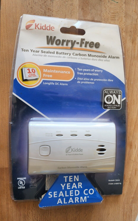 Sealed New Kidde Worry-Free Carbon Monoxide Detector Alarm 10 Year Model C3010