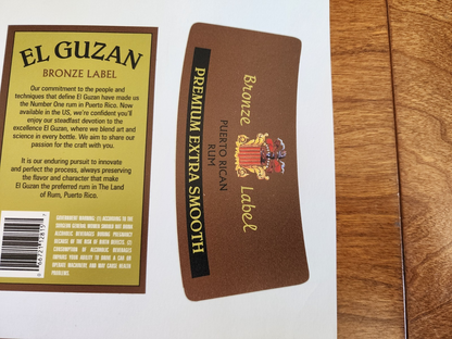 El Guzan Puerto Rican Rum Beverage Sticker Prop
