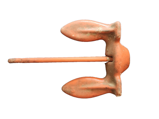 Red Nautical 10 lb Cast Iron Marine Boat Anchor with 2 Flukes Two Piece Man Cave