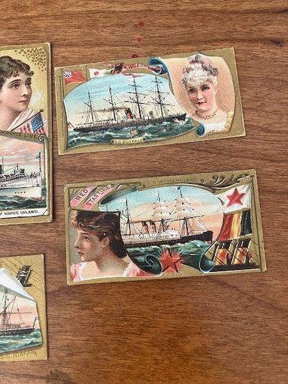 Tobacco Card: Ocean and River Steamers - Duke's Cigarette - lot of 7