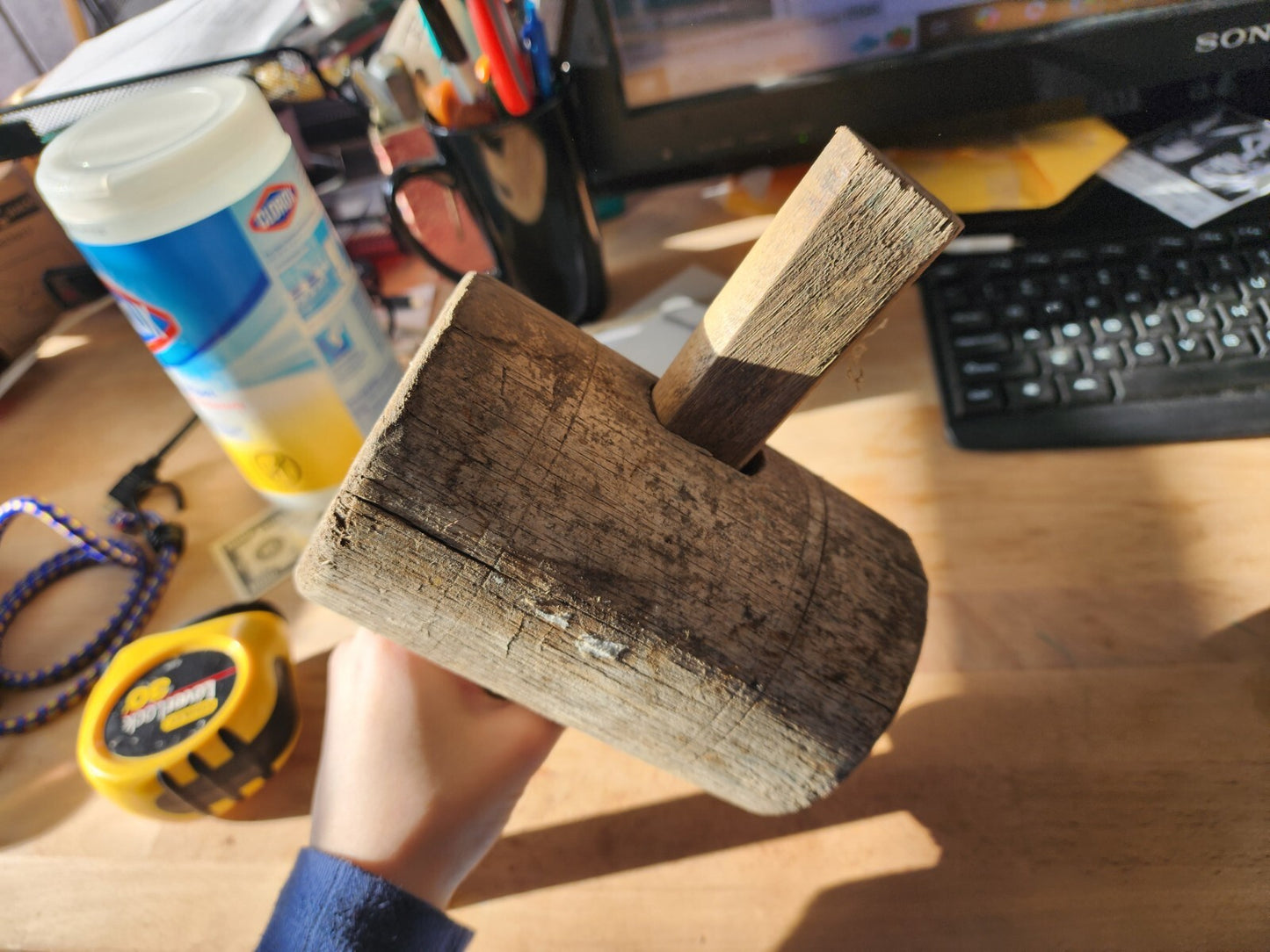 Mallet, Vtg Woodworkers / Wood Carvers Wooden Mallet