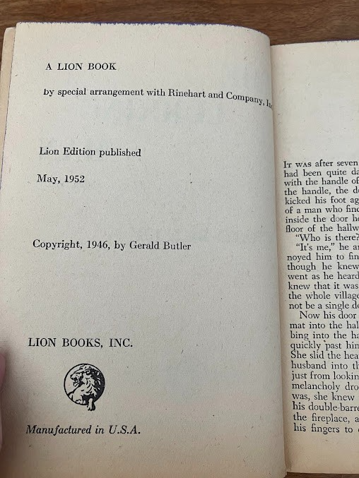 Vtg Paperback - THE LURKING MAN by Gerald Butler