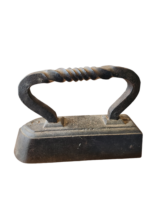 Antique 1800s Primitive Cast Iron Flat Sad Iron, Non-Removable Handle