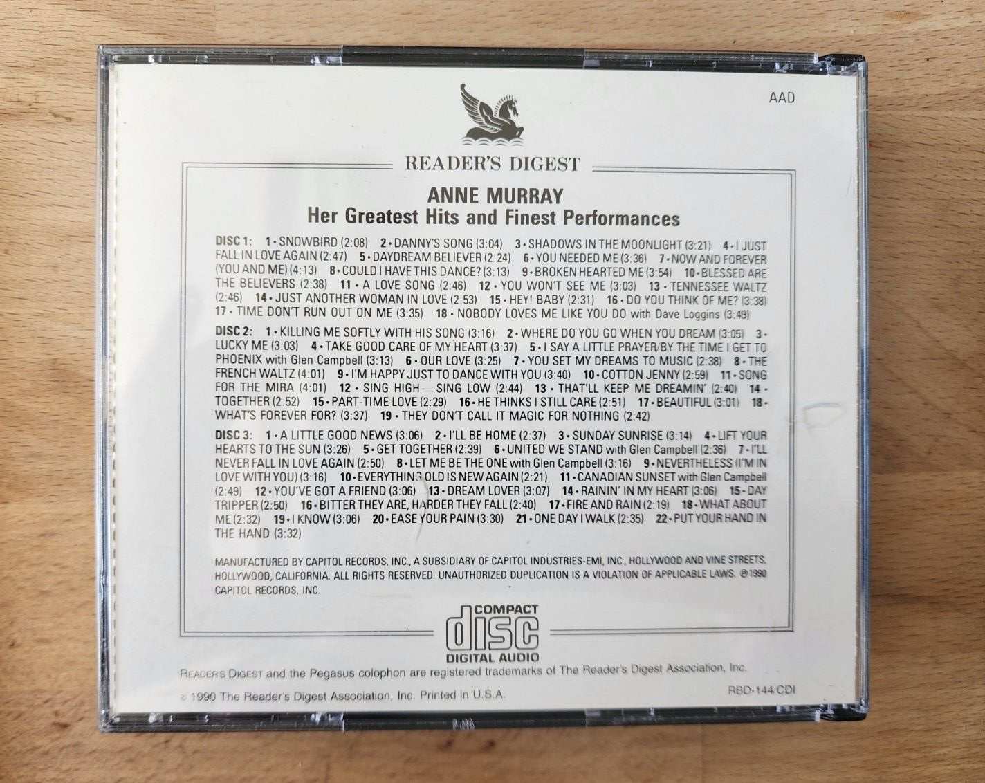 Anne Murray Her Greatest Hits & Finest Performances 3 CD Set Readers Digest