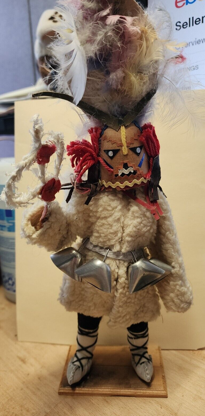 Vtg Doll Bulgaria Male Hand painted 13" Bells and mask