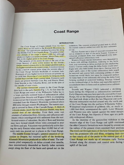 Of Geology Of Oregon 1964 By Ewart M Baldwin - 3rd Edition