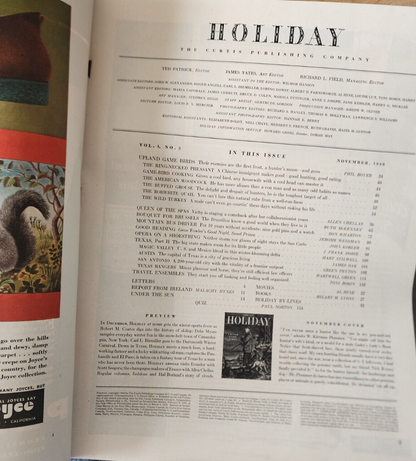 1948 NOVEMBER HOLIDAY MAGAZINE - UPLAND GAME BIRDS