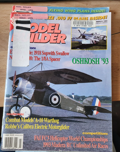 LOT 3 Vintage Model Builder Airplane Aviation RC Magazine Modeler 1994 Magazines