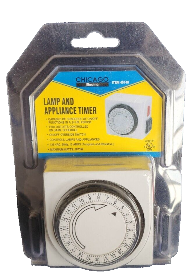 New Sealed Chicago Electric Lamp and Appliance Timer 2 outlets, Item 40148