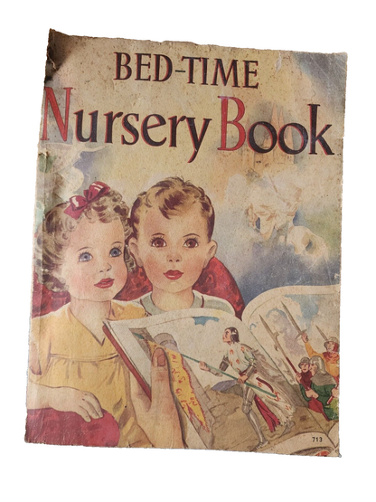 Vtg Bed-Time Nursery Book Rhymes Whitman Publishing - 1944