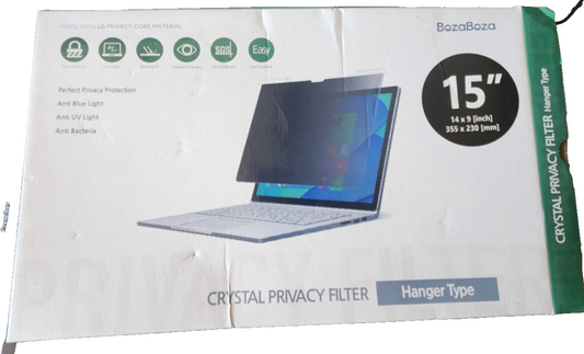 BozaBoza Crystal Privacy Screen Filter 15"