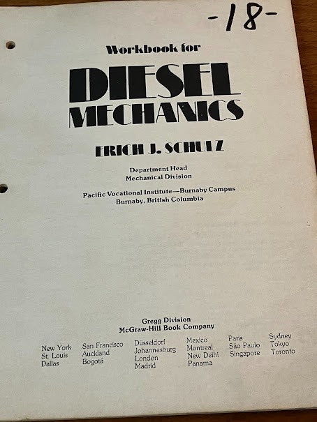 DIESEL MECHANICS - Softcover Textbooks - ERICH J. SCHULZ