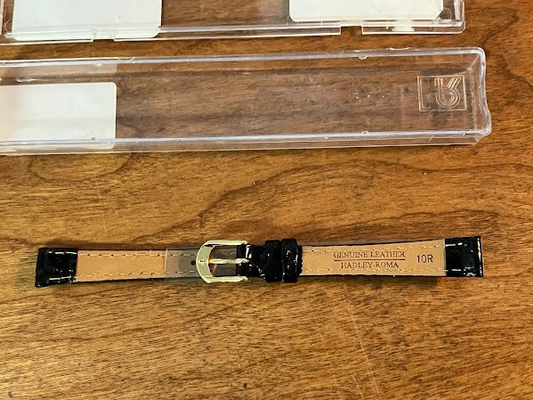 Hadley Roma Wristwatch Band Women's: 10R Black LS716 - Genuine Leather