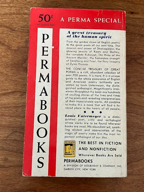 A Concise Treasury of Great Poems by Louis Untermeyer