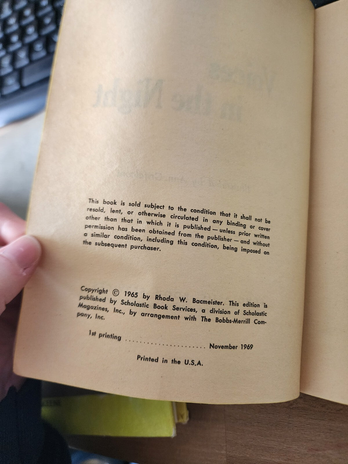 Vintage Voices in The Night by Rhoda W. Bacmeister (1st printing 1965)