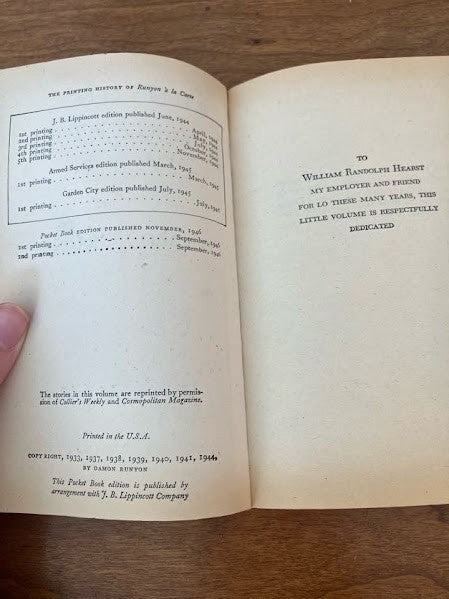 Pocket Book - Runyon A La Carte By Damon Runyon