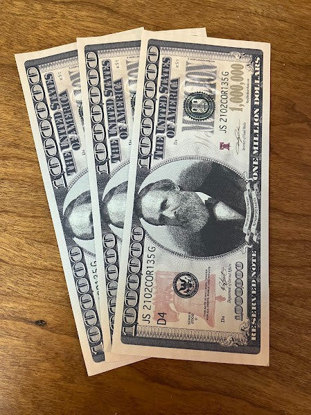 Novelty Money: Rutherford B Hayes - $1,000,000 - lot of 3