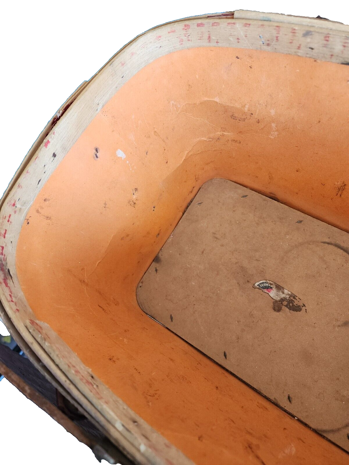 Large Wicker picnic basket 20" Vintage Wood big brown storage