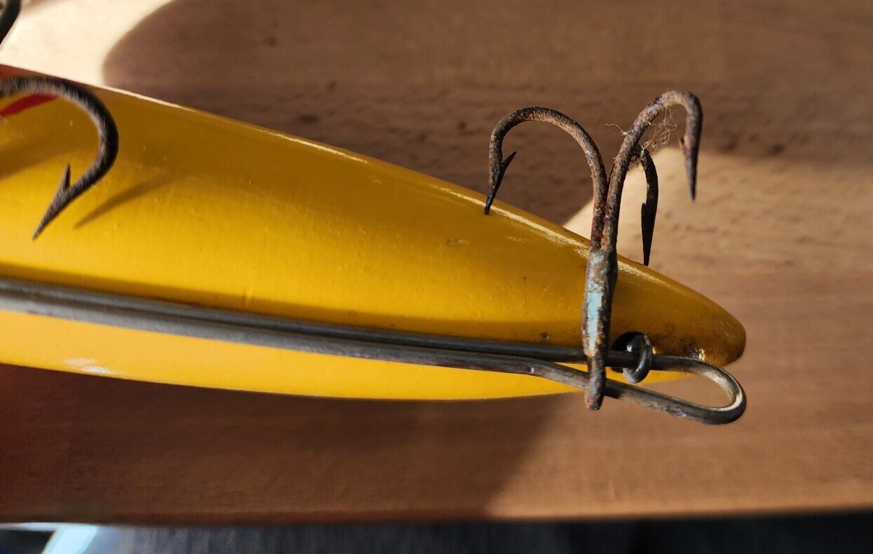 Vtg Nelson Salmon Plug 6"  Fishing Lure Orange Red Gills