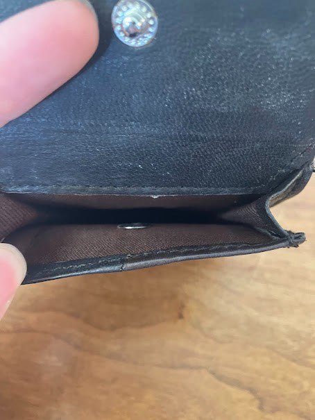 ID Holders: Black Leather Wallets - With Neck Straps (2)
