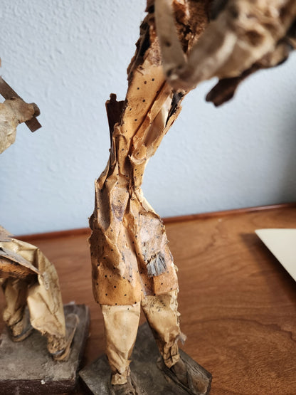 Folk Art Paper Mache Dolls - Violin & Pig