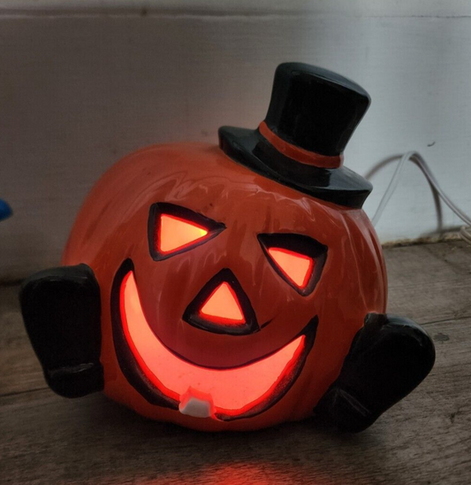 Vintage electrified ceramic pumpkin item no.6476