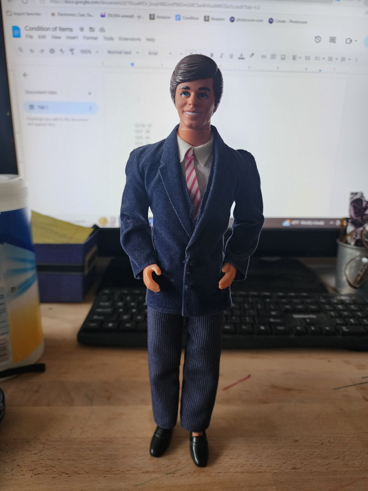 Vtg Mattel 1968 Ken Barbie Doll Taiwan Twist and Turn brown hair blue eye