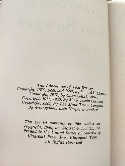 The Adventures Of Tom Sawyer Mark Twain Illustrated Junior Library 1948