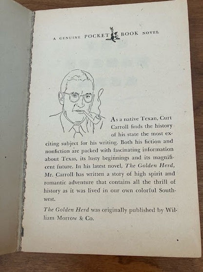 Vtg Pocket Book - The Golden Herd by Curt Carroll