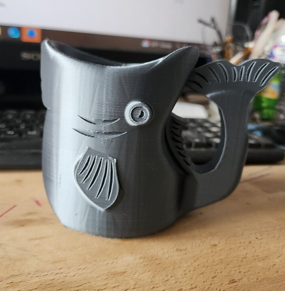 Pen holder Open-mouth fish Desk Organizer 3D Printed